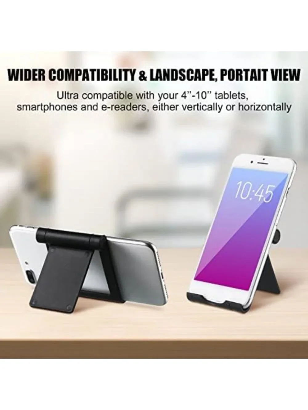 40 Pcs Adjustable Phone Stand for Mobile Phones & Tablets - Black, Multi-Angle